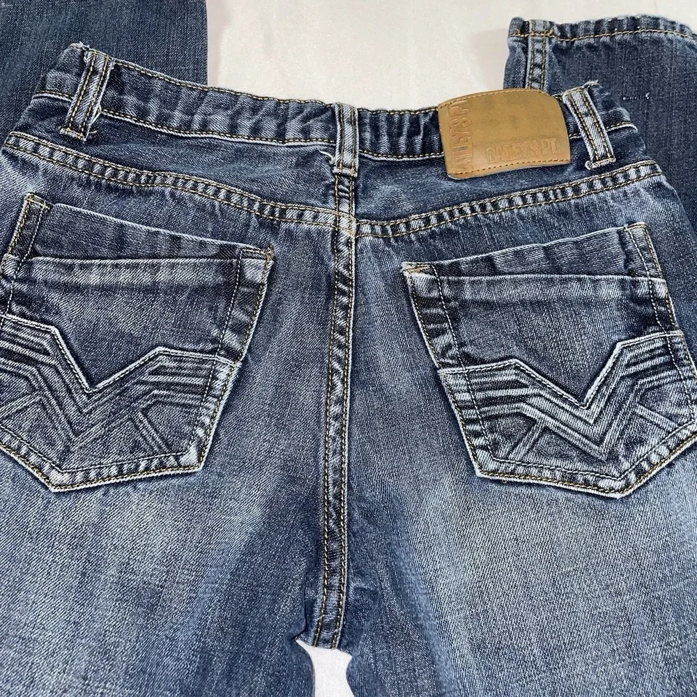 Baileys Pt Boys Straight Leg Jeans Size 14 Medium Wash Blue‎ Denim Cotton